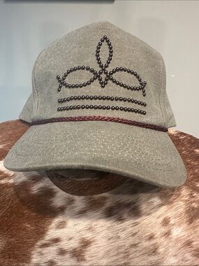 Women’s boot stitch boutique style Olive Green Cap with Studded Crown Detail